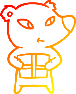 Bir insan tarafından çizilmiş bir kutup ayısının sıcak çizgi çizimi.