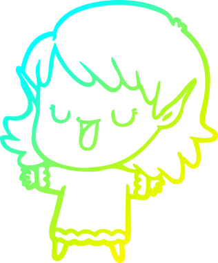 Bir insan tarafından çizilmiş soğuk gradyan çizgi çizimi.