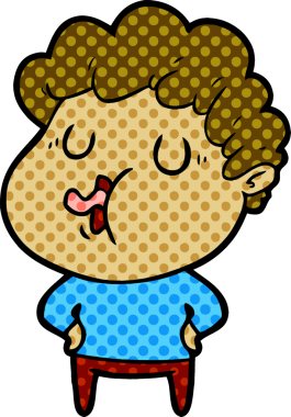 Bir insan tarafından çizilmiş çizgi film şarkıcısı.