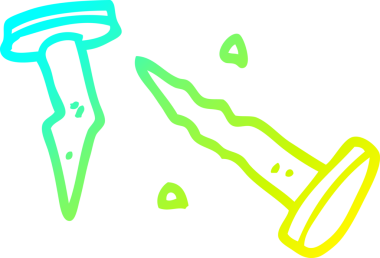 Bir insanın çizdiği çivinin soğuk gradyan çizgisi.