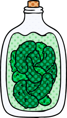 Bir insan tarafından çizilmiş turşu turşusu kavanozu.