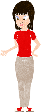 Bir insan tarafından çizilmiş bir karikatür kadın.