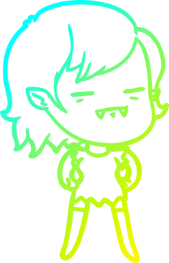 Bir insan tarafından çizilmiş bir ölümsüz vampir kız çizgi filmi.