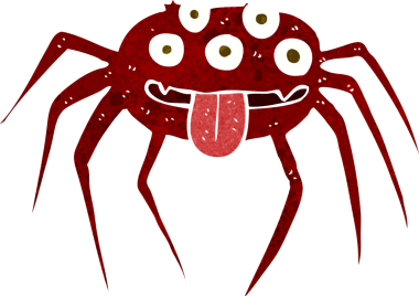 Bir insan tarafından çizilmiş iğrenç cadılar bayramı örümceği.