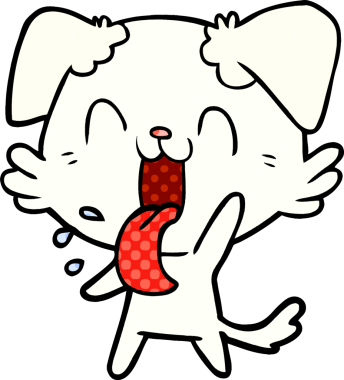 Bir insan tarafından çizilmiş nefes nefese kalmış bir köpek.