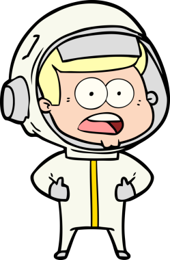 Karikatür bir insan tarafından çizilen astronotu şaşırttı.