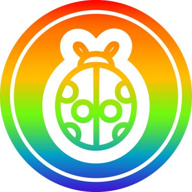 Gökkuşağı gradyan bir insan tarafından çizilmiş sevimli uğur böceği simgesi