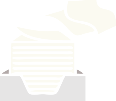 Bir insan tarafından çizilmiş bir yığın ofis kağıdının düz renkli retro karikatürü