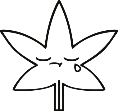 Bir insan tarafından çizilmiş bir sonbahar yaprağının çizgi çizimi