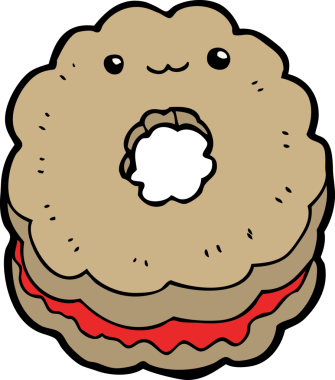 Bir insan tarafından çizilmiş çizgi film bisküvisi