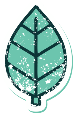 Bir insan tarafından çizilmiş yaprağın sembolik dövmeli görüntüsü