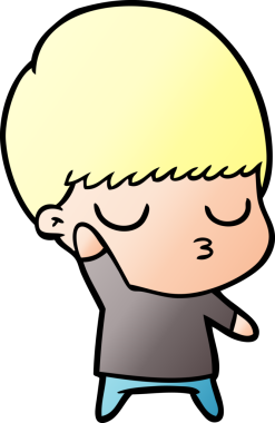 Bir insan tarafından çizilmiş sakin çocuk çizgi filmi.