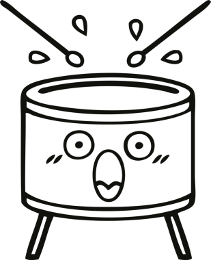 Bir insan tarafından çizilmiş davul çizimi