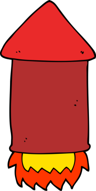 bir insan tarafından çizilmiş çizgi film roketi