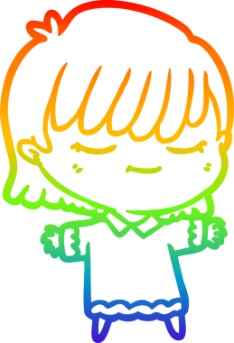 gökkuşağı gradyan çizimi bir insan tarafından çizilmiş bir karikatür kadın