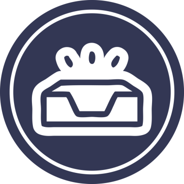 Bir insan tarafından çizilen tepsi dairesel simgesinde boş