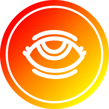 Ilık gradyalı göz, bir insan tarafından çizilmiş sıcak eğimli dairesel simgeyi tamamla