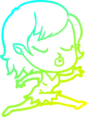 Soğuk gradyan çizgisi, bir insan tarafından çizilmiş şirin bir vampir kız çizgi filmi.