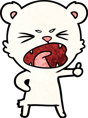 Bir insan tarafından çizilmiş kızgın kutup ayısı çizgi filmi.