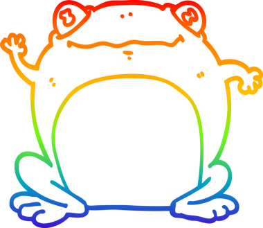 gökkuşağı gradyan çizgi çizimi bir insan tarafından çizilmiş bir kurbağa çizgi