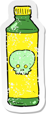 Bir insan tarafından çizilmiş sihirli iksirin gerilimli yapıştırması.