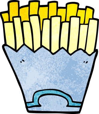 Bir insan tarafından çizilmiş patates kızartması.