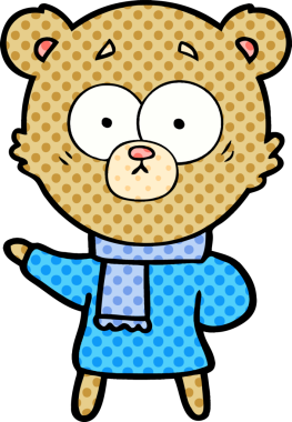 Bir insan tarafından çizilmiş sürpriz ayı karikatürü