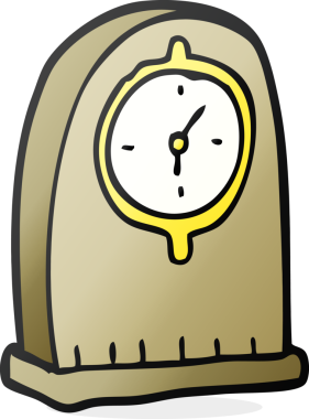 Bir insan tarafından çizilmiş eski bir saat.