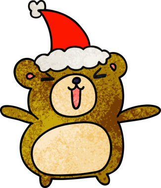 Bir insan tarafından çizilmiş kawai ayısının el yapımı karikatürü.