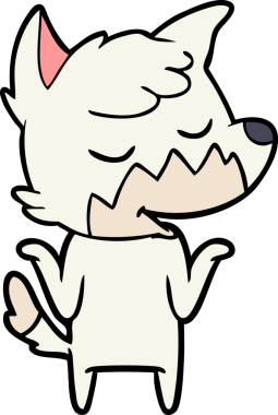 Bir insan tarafından çizilmiş dost canlısı çizgi film tilkisi