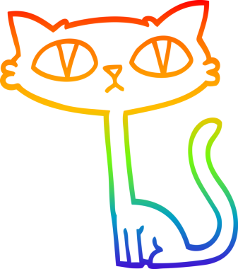 Bir insan tarafından çizilen cadılar bayramı kara kedisinin çizgi çizimi.