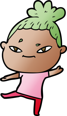 Bir insan tarafından çizilmiş karikatür kadın.