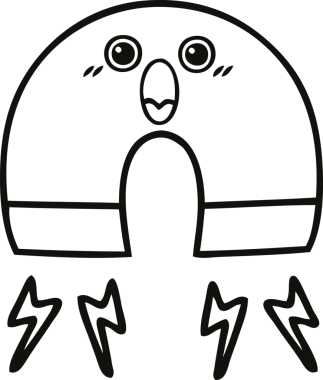 Bir insan tarafından çizilmiş mıknatıs çizimi