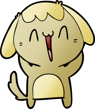 Bir insan tarafından çizilmiş şirin bir çizgi film köpeği.