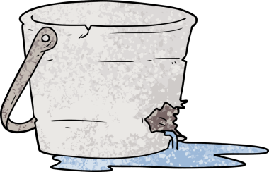 Bir insan tarafından çizilmiş kırık kova karikatürü