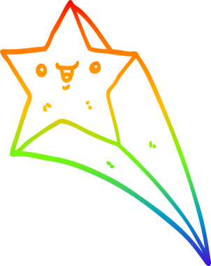 Bir insan tarafından çizilmiş gökkuşağı gradyan çizgi çizimi.