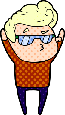 Bir insan tarafından çizilmiş havalı bir çizgi film.