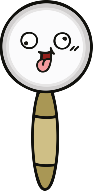 Bir insan tarafından çizilmiş bir büyüteç karikatürü.