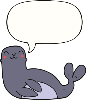 Bir insan tarafından çizilmiş konuşma baloncuklu karikatür mührü