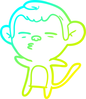 Bir insan tarafından çizilmiş şüpheli bir maymunun soğuk gradyan çizimi