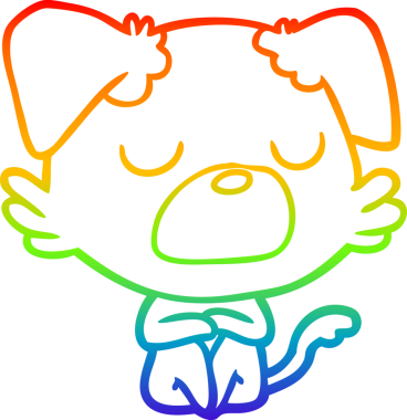 gökkuşağı gradyan çizimi bir insan tarafından çizilmiş bir çizgi köpek