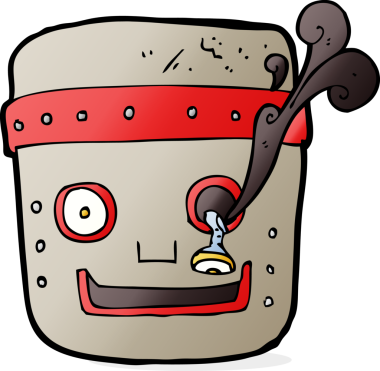 Bir insan tarafından çizilmiş robot kafası.