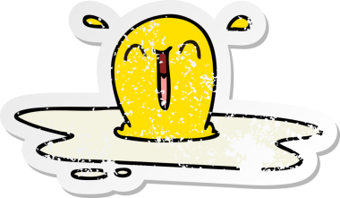 Bir insan tarafından çizilmiş garip bir el çizimi yumurta lekesi.