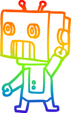 gökkuşağı gradyan çizgisi bir insan tarafından çizilmiş robot çizgi