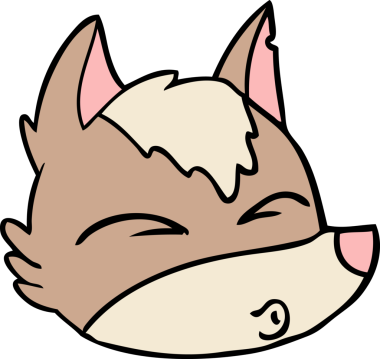 Bir insan tarafından çizilmiş bir kurt yüzü.