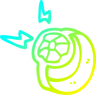 Bir insan tarafından çizilmiş bir çizgi çizgi filmin soğuk gradyan çizgisi.