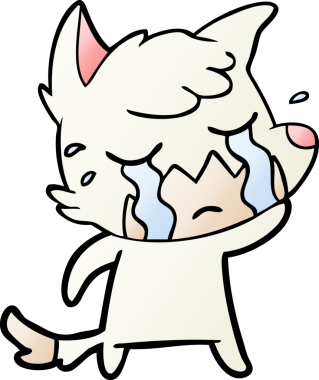 Bir insan tarafından çizilmiş ağlayan tilki çizgi filmi.