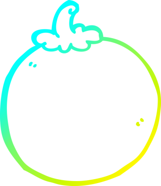 Bir insan tarafından çizilmiş bir domatesin soğuk çizgi çizimi