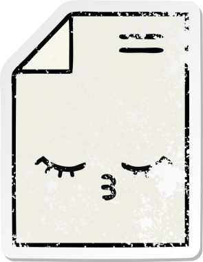 Bir insan tarafından çizilmiş sevimli bir karikatür kağıdının sıkıntılı çıkartması.