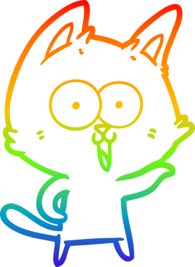 gökkuşağı gradyan çizimi bir insan tarafından çizilmiş komik bir çizgi film kedisi